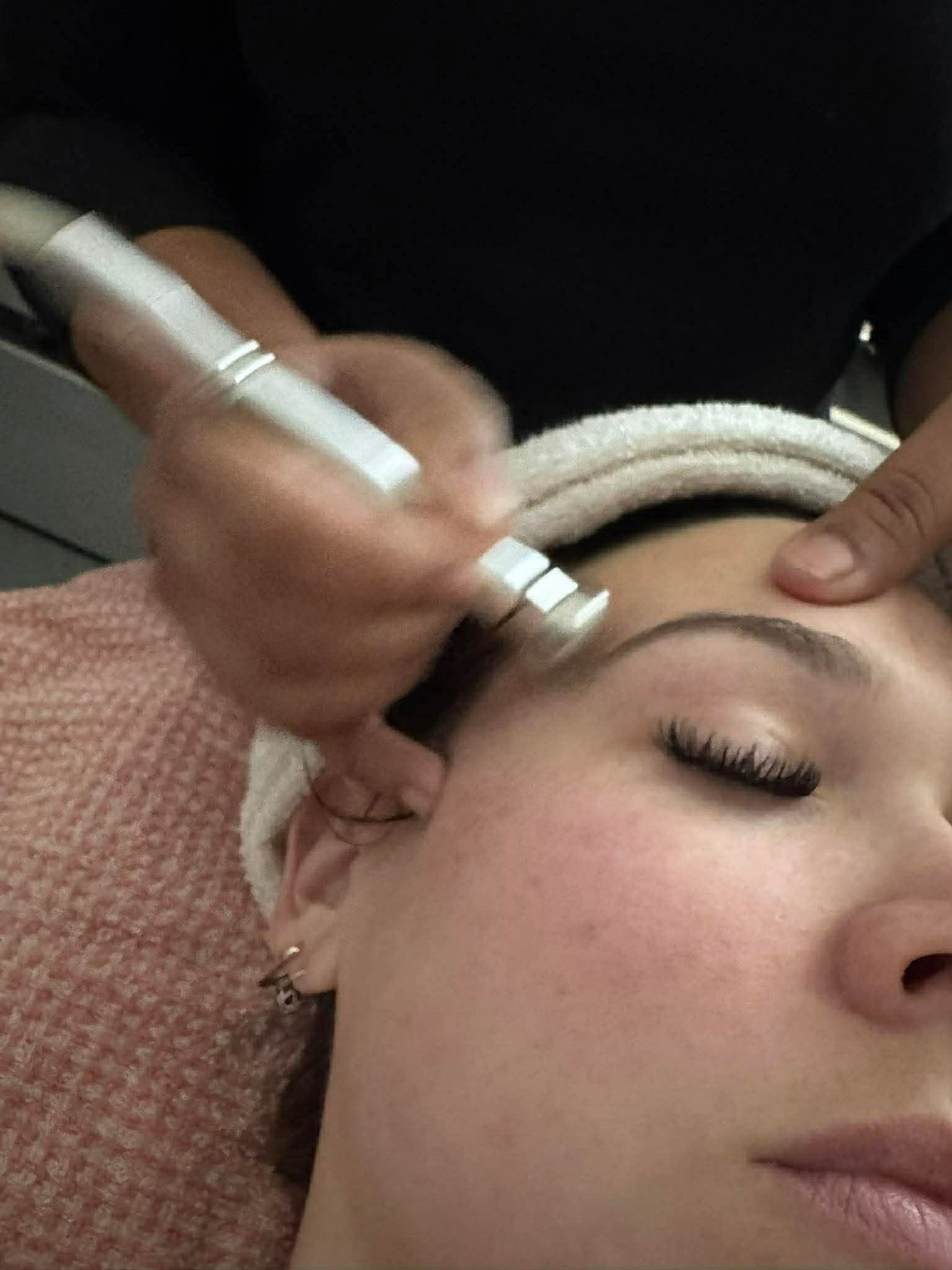 A personalised facial treatment in progress