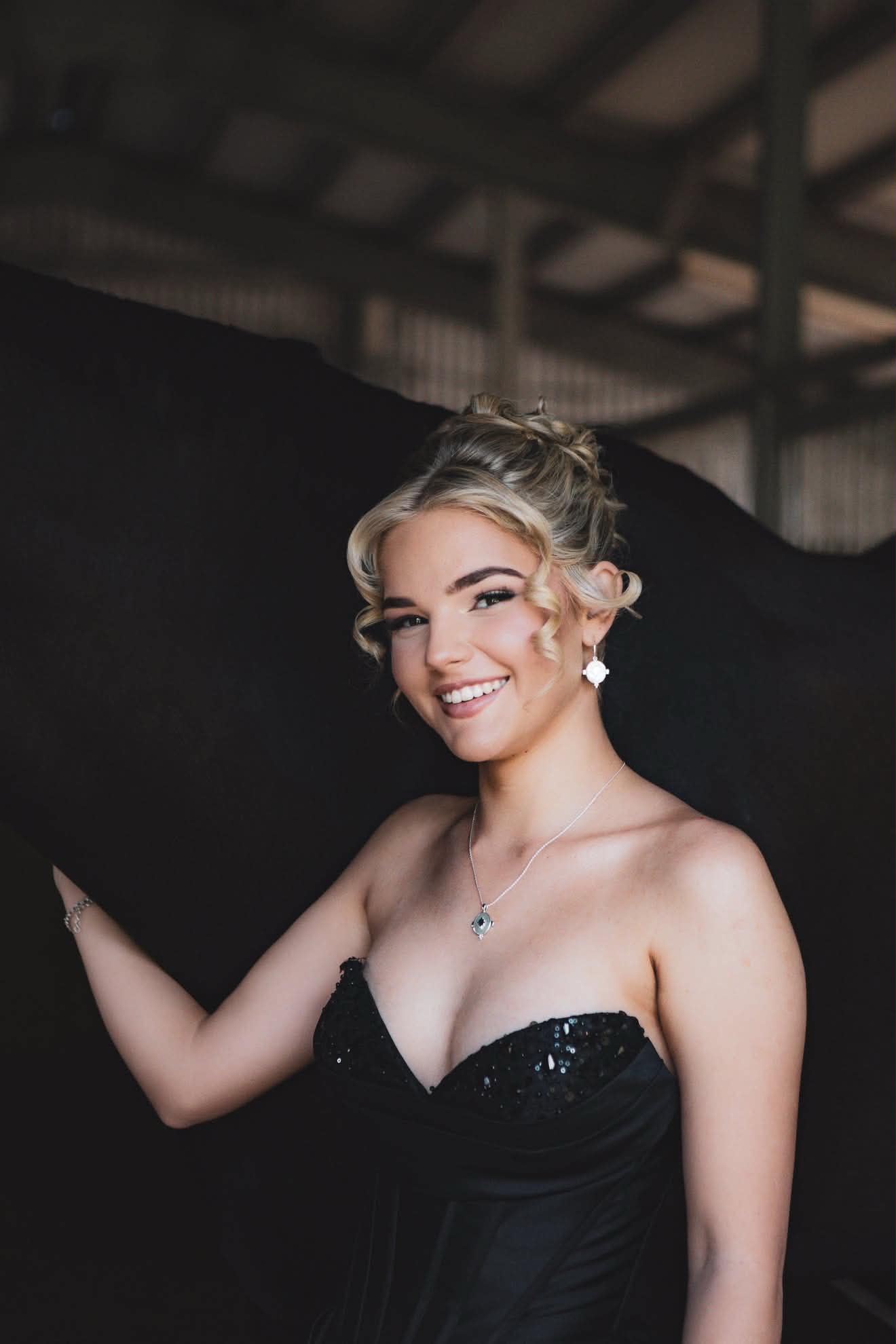 Blonde curled formal upstyle, Rockhampton school formal